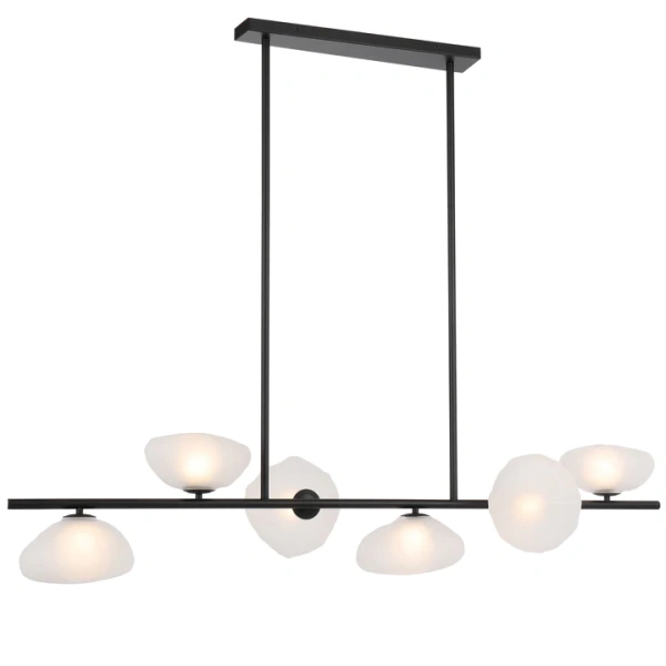 Pendant lamp ZECCA 6 LTS L1500 GLASS D200 BLACK FROST