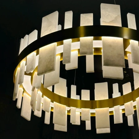 Pendant lamp Miragemas D80 Alabaster Spanish Marble LED 40W CCT Dim BRS