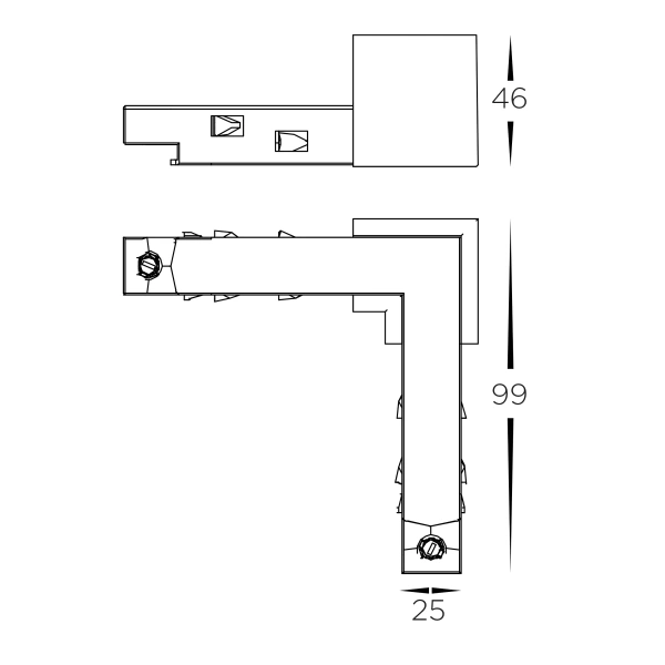 Corner connector HCP-10291-H-ELJ BK 48V