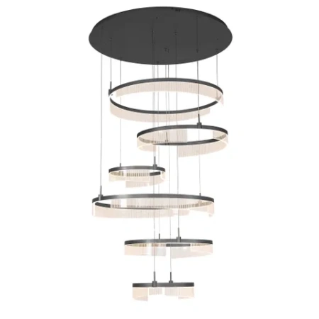 Pendant lamp Lando 6 ring LED 180W 3CCT BLK