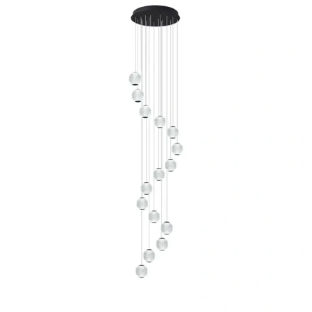 Langdon-15 Light LED Pendant Black 3K