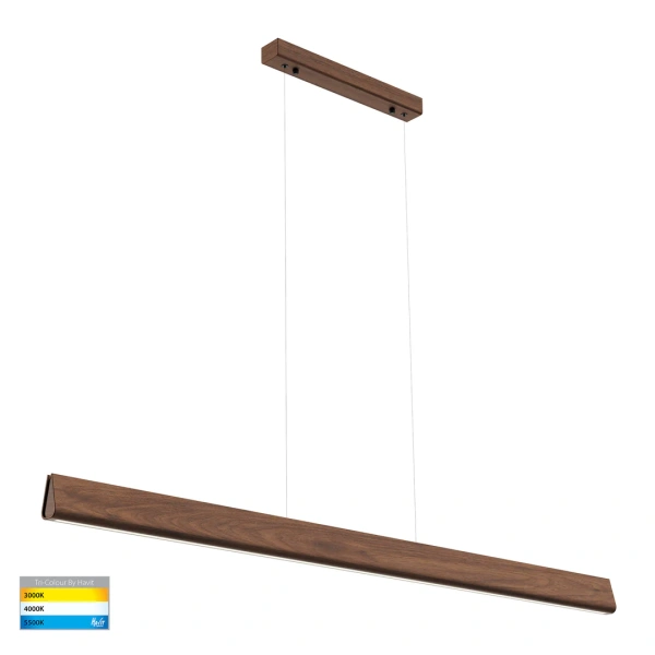 Pendant lamp Opex Walnut Timber L180 LED 28W 3CCT Dim