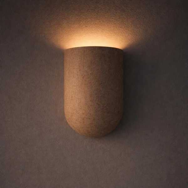 Wall lamp Wisp Curved Travertine GU10