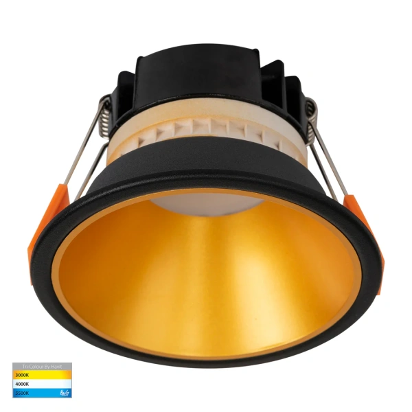 Recessed downlight Gleam BLK with Gold Insert 3CCT Fixed Deep LED 9W IP54 Recessed downlight Gleam BLK with Gold Insert 3CCT Fixed Deep LED 9W IP54