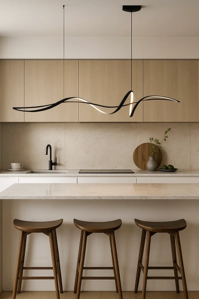 Pendant lamp Famous linear 2 P1 LED 20W 3K L1200 BK