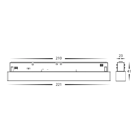 Track lense light HCP-1029202 BK 48V 12W