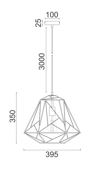 Pendant lamp MARTE Geometric Design White