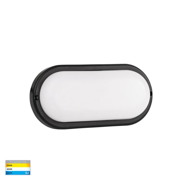 Wall or Ceiling light Muovi Oval HV3527T-BLK 7W TRI Colour Dimmable