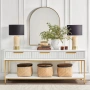 Table Lamp Paola Travertine Black Shade
