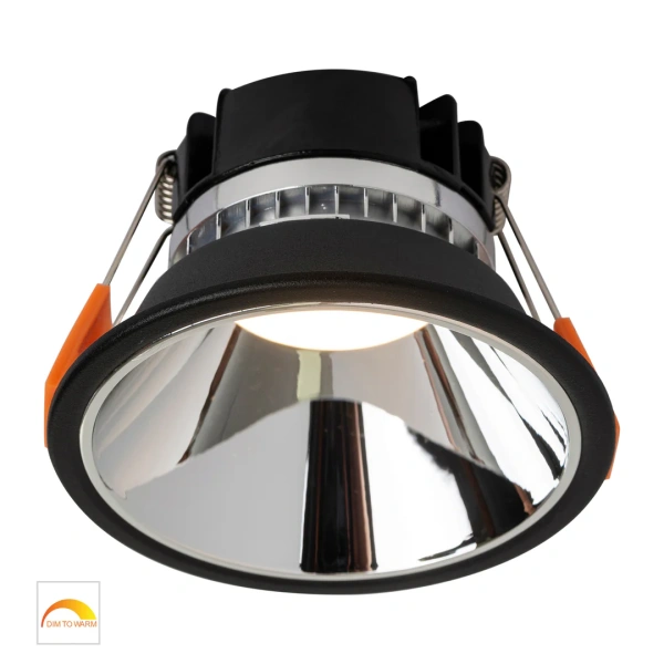 Recessed downlight Gleam BLK with Chrome Insert Fixed Dim to Warm LED 9W IP54 Recessed downlight Gleam BLK with Chrome Insert Fixed Dim to Warm LED 9W IP54