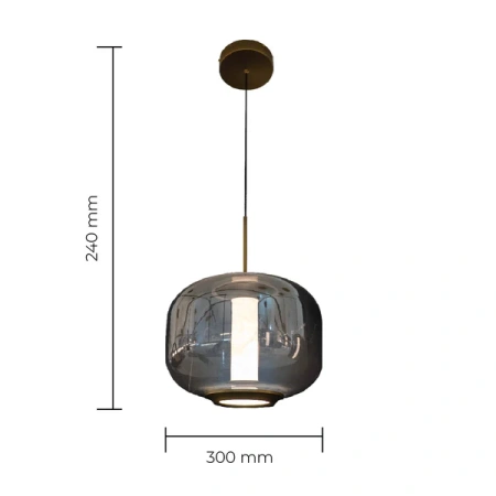 Pendant lamp Haloa LED 18W Alabaster BRS