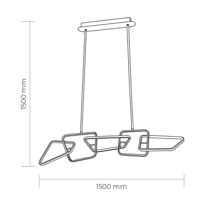 Pendant lamp Orionis 5 L150 LED BRS