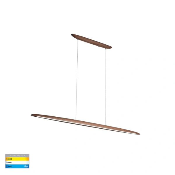 Pendant lamp Noce Walnut Timber L130 LED 20W 3CCT Dim