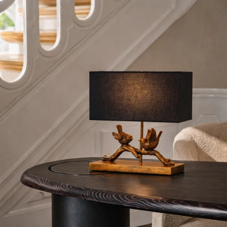 Table lamp Birds on Branch LED Gold