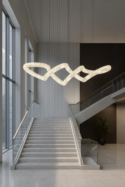 Pendant lamp Sarion P3 Alabaster Spanish Marble LED BRS