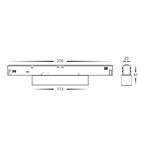 Track lense light HCP-1029201 BK 48V 6W