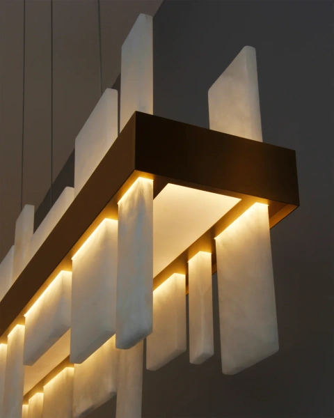 Pendant lamp Miragemas L120 Linear Alabaster Spanish Marble LED 38W CCT Dim BRS