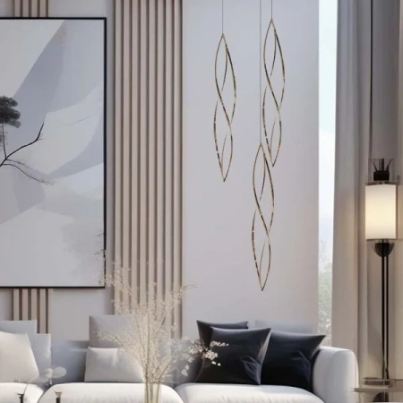 Pendant lamp Spear 3L Gold LED 150W 3000K