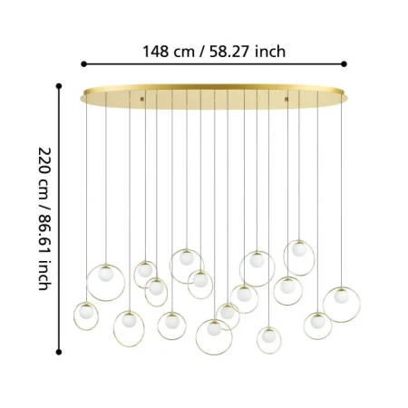Pendant lamp PORTOCOLOM 17 LED 50W 3K BRS