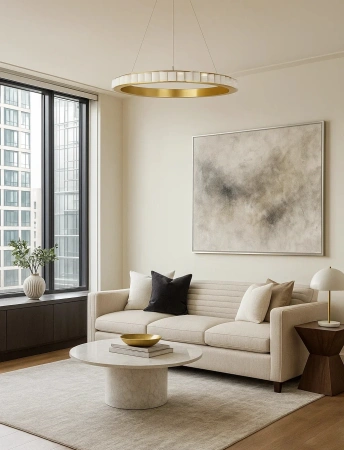 Pendant lamp Capella Alabaster Spanish Marble D100 LED 70W CCT Dim BRS