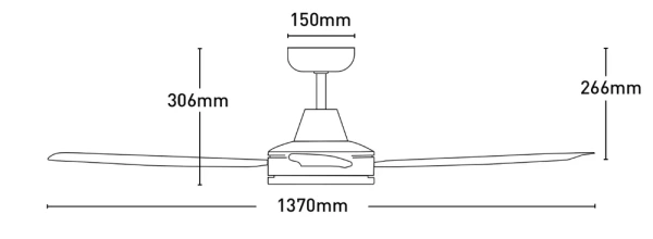 Ceiling fan Nemoi 3B DC D54 BL