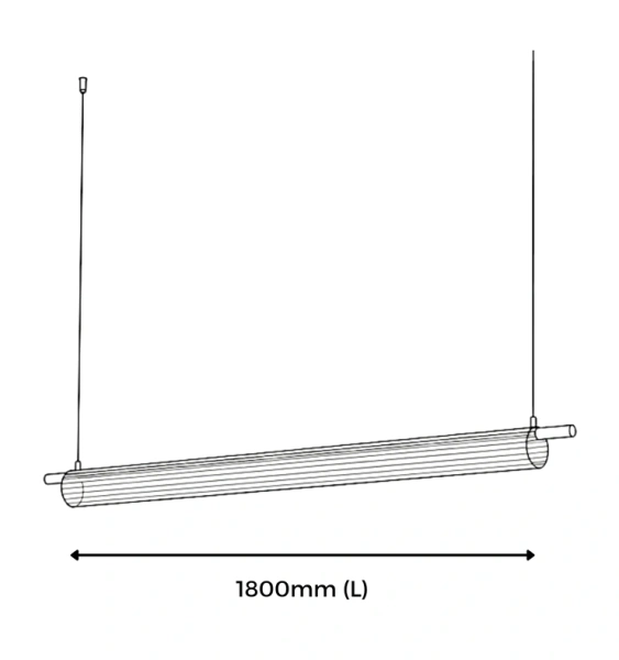 Pendant lamp Flute Glass L180 3CCT LED BL