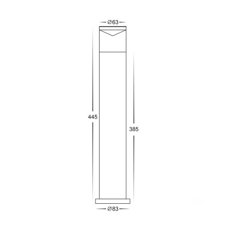 Garden light HIGHLITE Bollard HV1602T-BLK