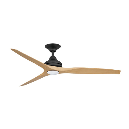 Ceiling fan Spitfire AC D60 Black Base Natural Oak Blades 17w LED Light