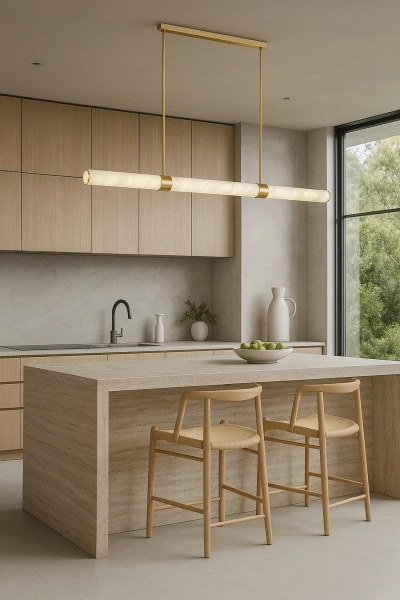 Pendant lamp Maella 1 Alabaster Marble L150 LED 40W 3CCT Dim BRS with remote