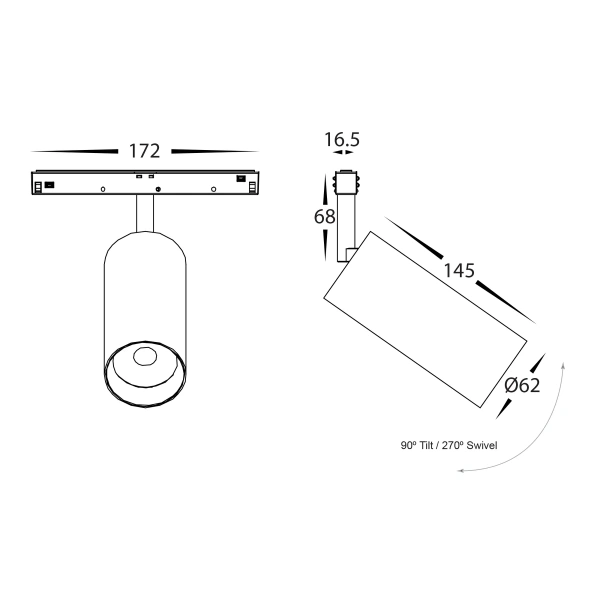 Track spotlight HCP-1029103 BK 48V 15W
