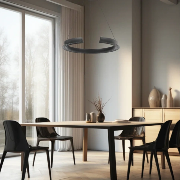 Pendant lamp Lucid Round D65 LED 34W  touch dim BK