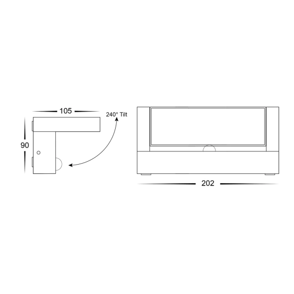 Flood Light Locu HV3732T-BLK LED 24w Adjustable LED 3CCT BLK
