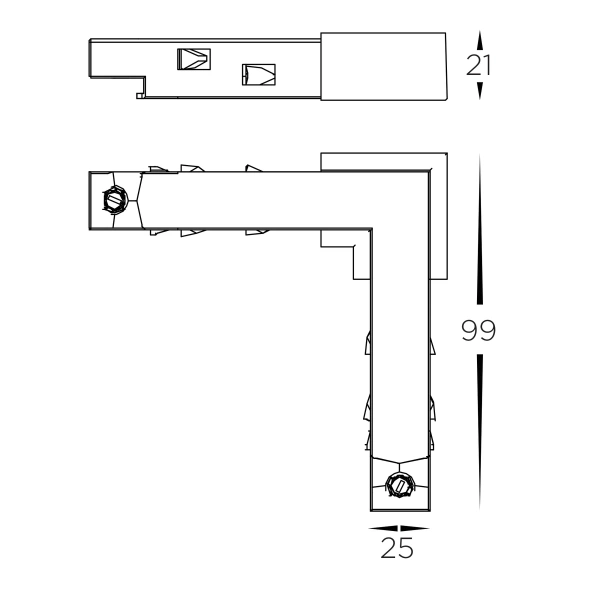 Corner connector HCP-10291-S-ELJ BK 48V