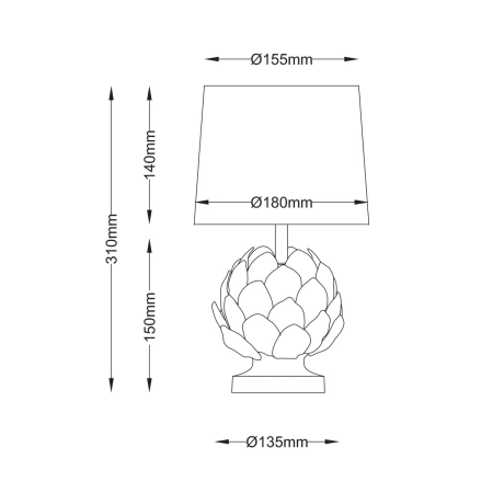 Table lamp Tasha Artichoke Set of 2 E14 WHT