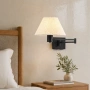 Wall lamp Elspet Swing Arm with charging ports blk