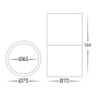 Surface downlight Nella 12V 3CCT 7W LED WITH EXTENSION WHT