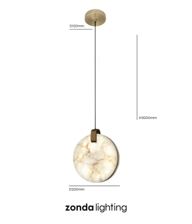Pendant lamp Villastar 1 Alabaster Spanish Marble LED 6W CCT Dim BRS