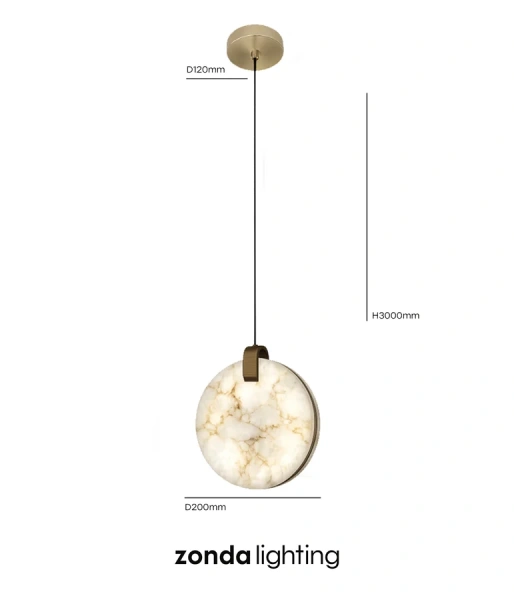 Pendant lamp Villastar 1 Alabaster Spanish Marble LED 6W CCT Dim BRS