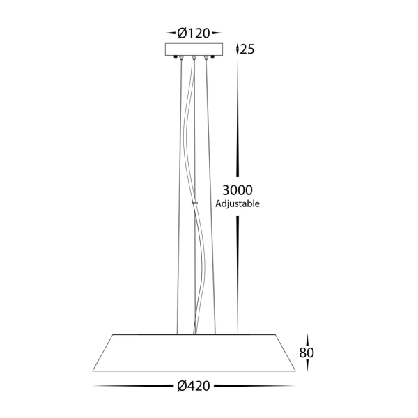 Pendant lamp Noyer 420mm Walnut Timber