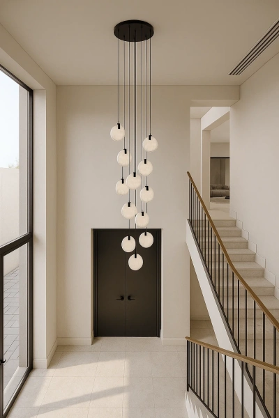 Pendant lamp Villastar P12 Alabaster Spanish Marble LED CCT Dim BLK