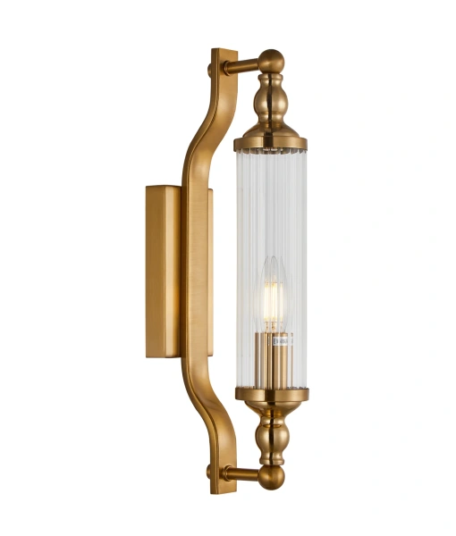 Wall light RODILLO1 Tubular Clear Glass, Antique Brass 10W Wall light RODILLO1 Tubular Clear Glass, Antique Brass 10W