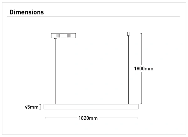 Pendant lamp Vior LED 30W 3CCT Dim with switch L1820 WD