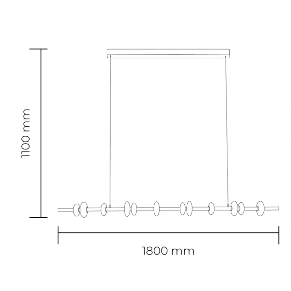 Pendant lamp Hoops Marble LED 35W 3K L180 AB