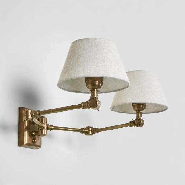 Wall light Worcester Base Antique E27 H150 BRS