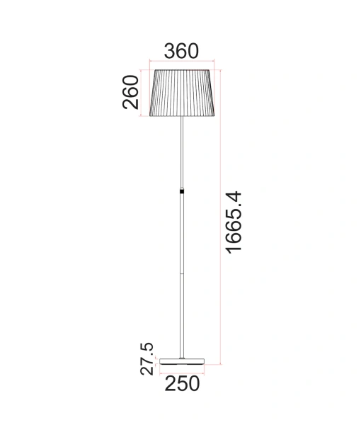 Floor lamp CRECER-F3 E27 WHT