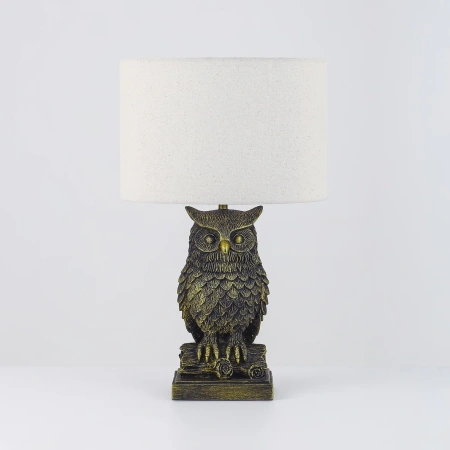 Table lamp Owl Sculpture LED Antique Brass