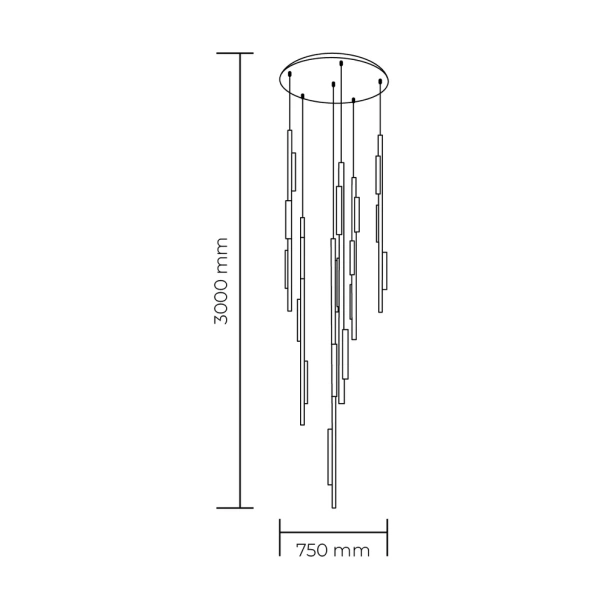 Pendant lamp Altara 18 LED D75 BLK