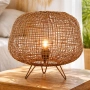 Table lamp Nerina Rattan E27 Brown