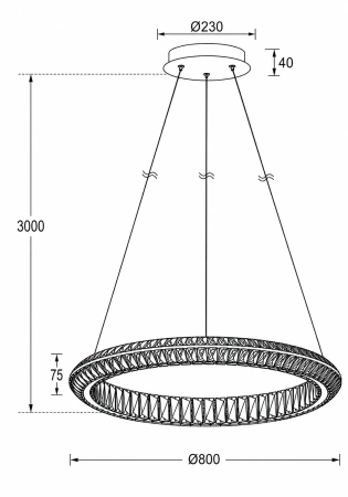 Pendant lamp Prism Crystal D80 LED 80W 3K Dim GL