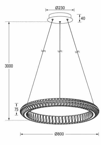 Pendant lamp Prism Crystal D80 LED 80W 3K Dim GL